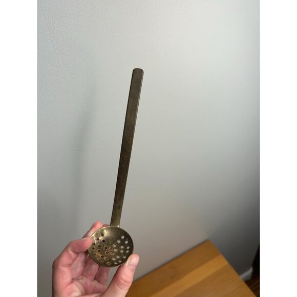 Vintage Spoon Colander, Antique Colander, Copper Colander, Brass Colander - Picture 2 of 5